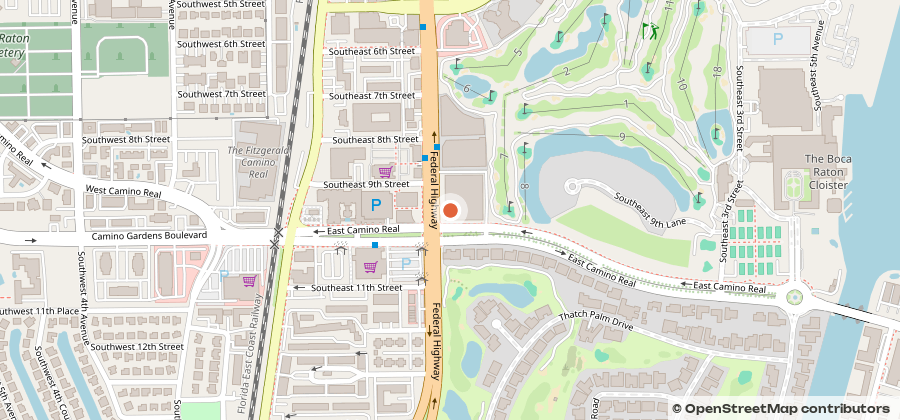 Map showing 101 E Camino Real, Boca Raton, FL 33432