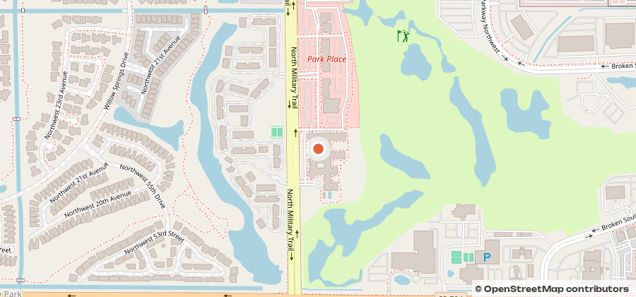Map showing 5500 N Military Trail, Boca Raton, FL 33496