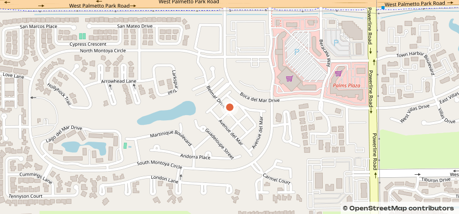 Map showing 22182 Bella Lago Dr, Boca Raton, FL 33433