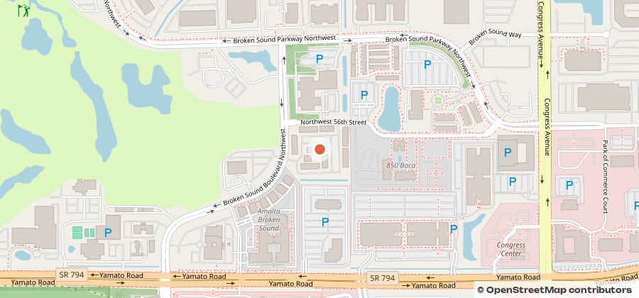Map showing 5500 Broken Sound Blvd NW, Boca Raton, FL 33487