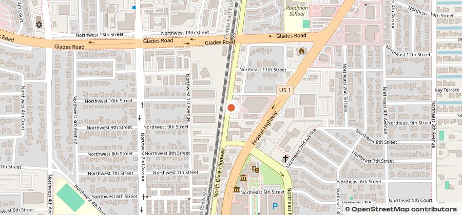 Map showing 950 N Dixie Highway, Boca Raton, FL 33432