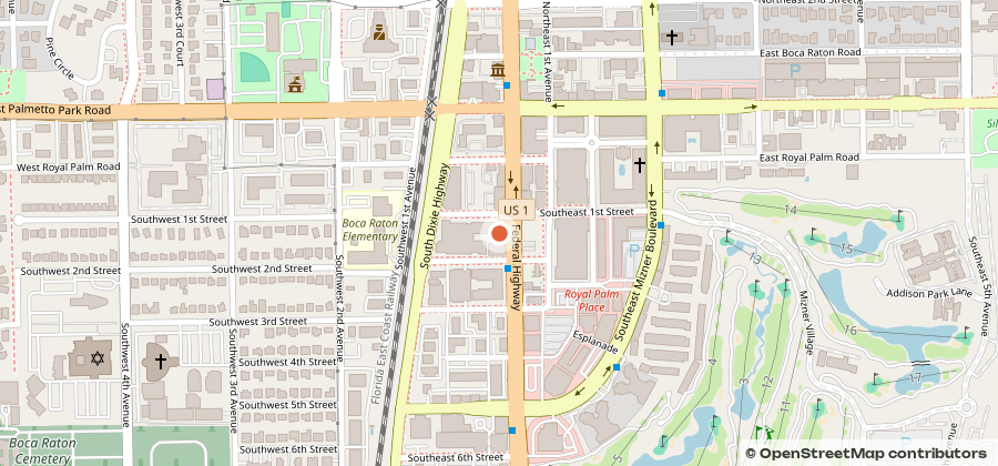 Map showing 131 S Federal Highway, Boca Raton, FL 33432