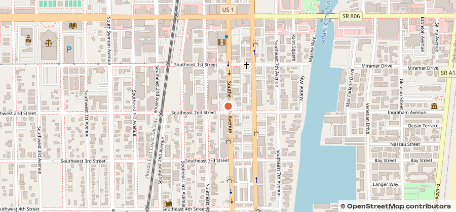 Map showing 190 SE 5th Ave, Suite A, Delray Beach, FL 33483