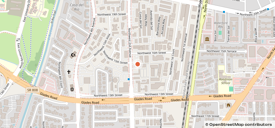 Map showing 1580 NW 2nd Ave, Suite 2, Boca Raton, FL 33432