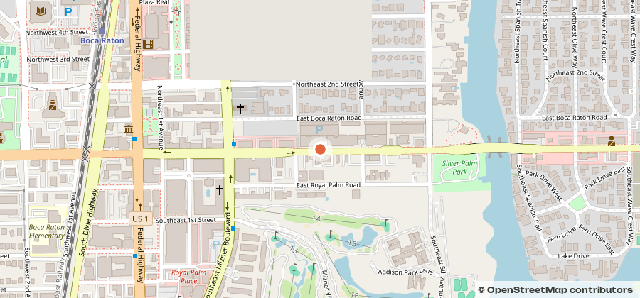 Map showing 333 E Palmetto Park Road, Boca Raton, FL 33432