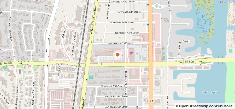 Map showing 499 NE Spanish River Blvd, Suite 3, Boca Raton, FL 33431
