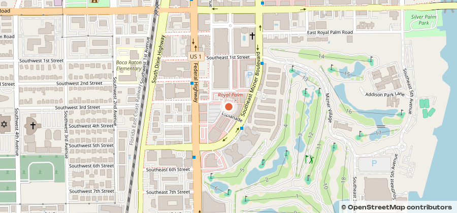 Map showing 346 Esplanade, Boca Raton, FL 33432