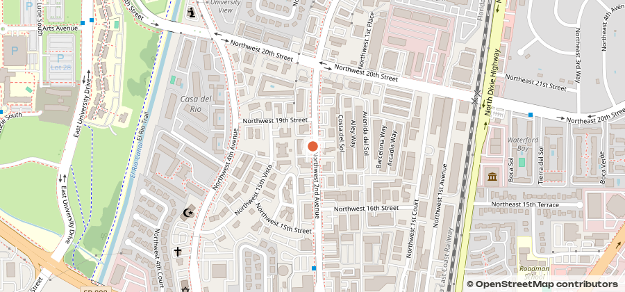 Map showing 1819 NW 2nd Ave, Boca Raton, FL 33432