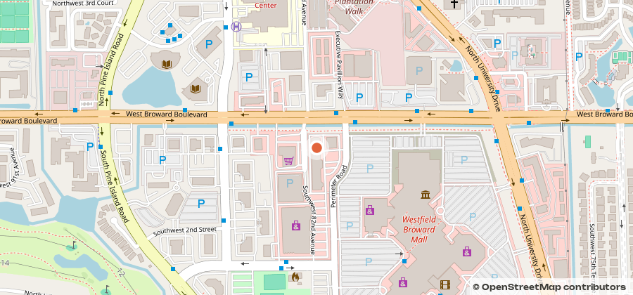 Map showing 8126 W Broward Blvd, Plantation, FL 33324