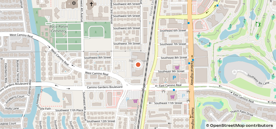 Map showing 103 W Camino Real, Boca Raton, FL 33432