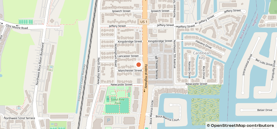 Map showing 5601 N Federal Hwy, Suite 4, Boca Raton, FL 33487
