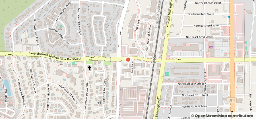 Map showing 180 W Spanish River Blvd, Boca Raton, FL 33431
