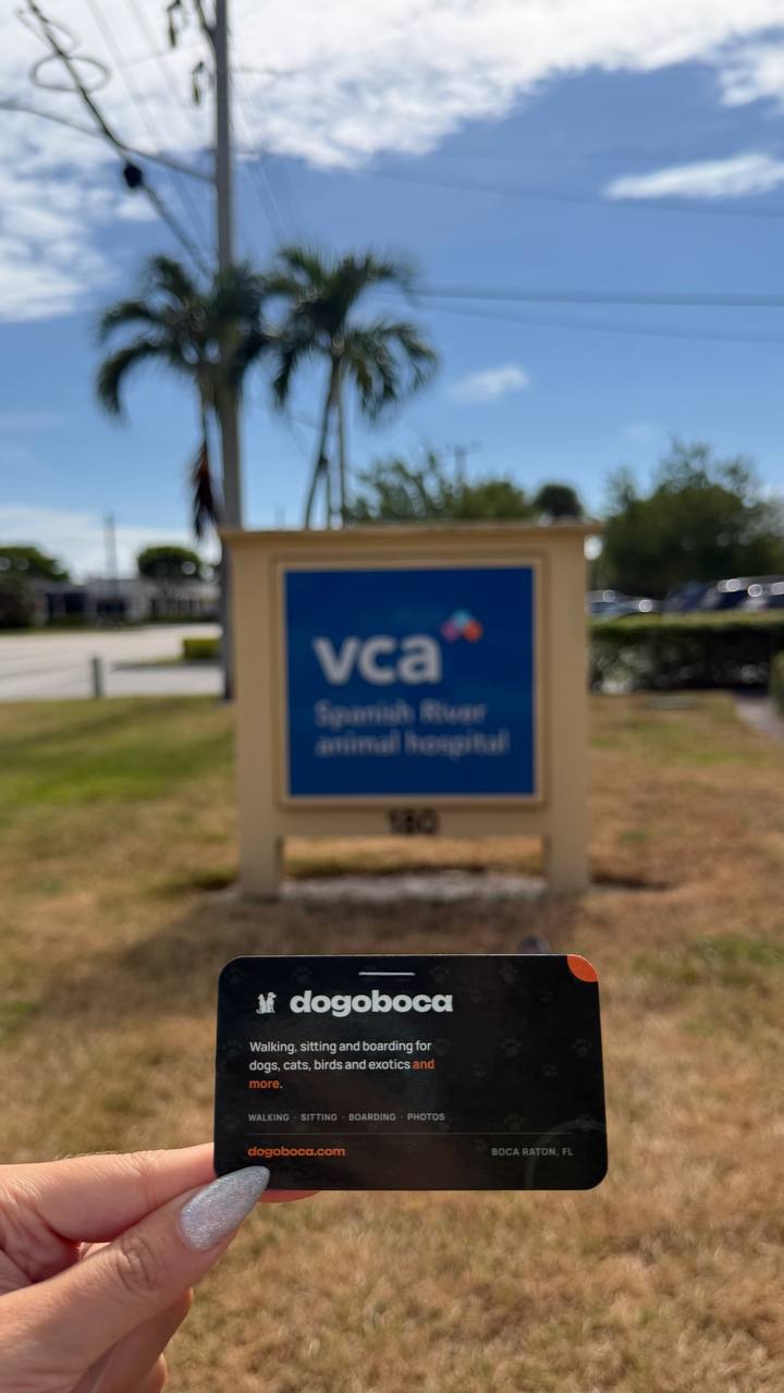 A dogoboca card photographed at VCA Spanish River Animal Hospital